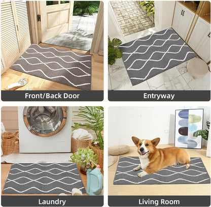 Muddy Mats for Dogs Rugs Muddy Paws Door Mat for Indoor-32 X20 Grey
