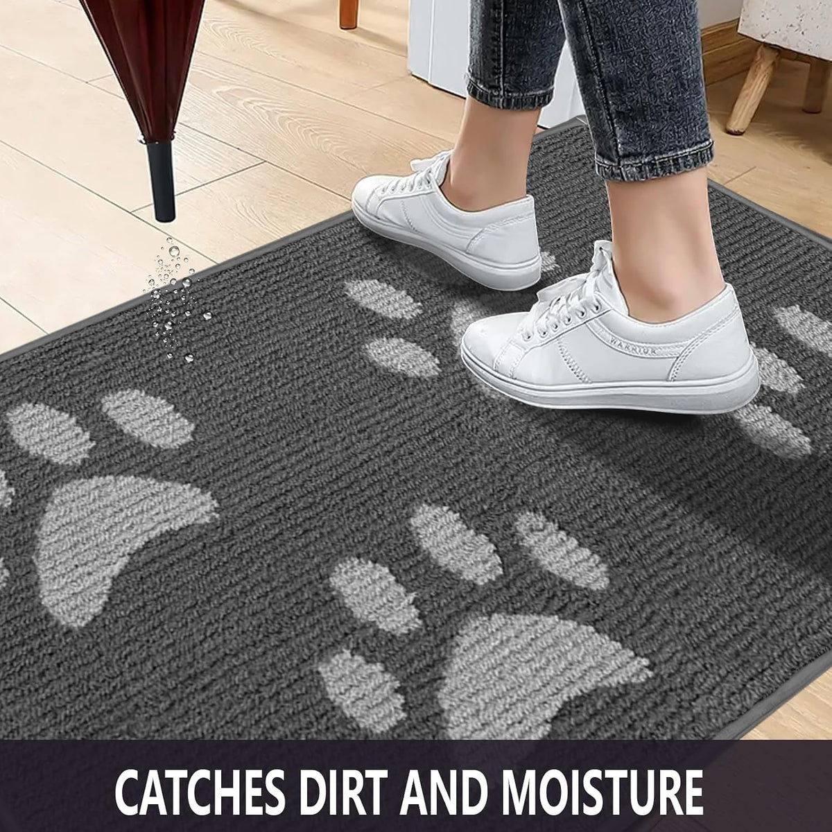 Dog Door Mat for Muddy Paws, 59" X 35" Non-Slip Absorbent Muddy Mats