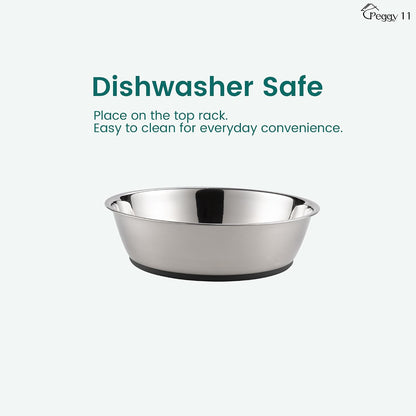 Lightweight Stainless Steel Pet Bowls, 3-Cup Capacity Each, Set of 2