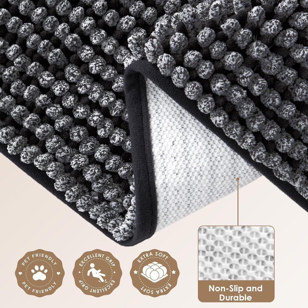 60X24In.Super Absorbent Dog Door Mat for Muddy Paws Entryway Rug