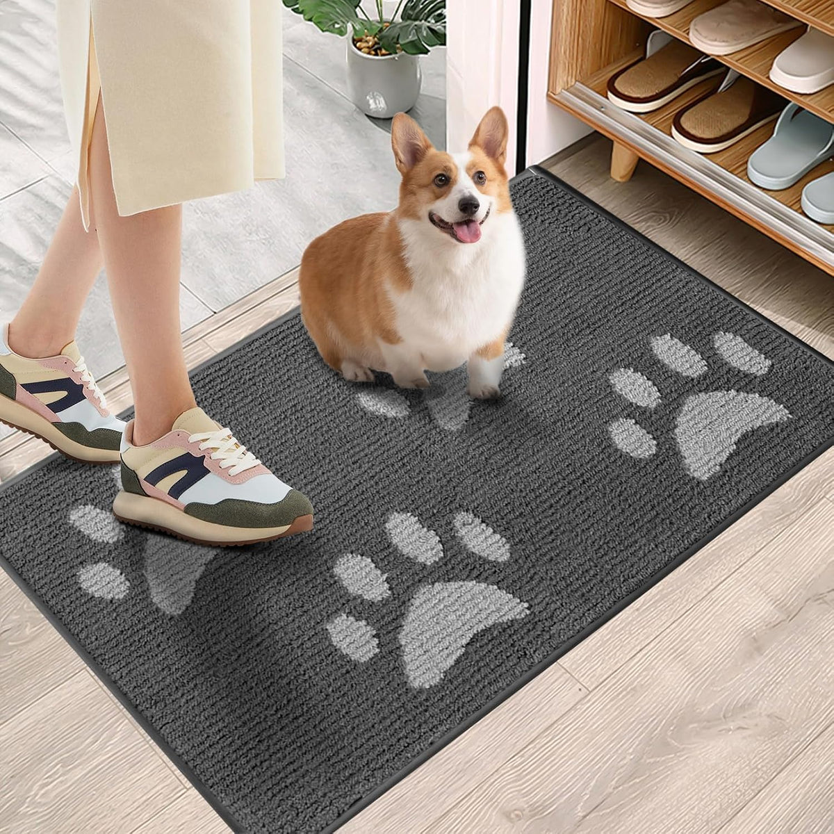 Dog Door Mat for Muddy Paws, 59" X 35" Non-Slip Absorbent Muddy Mats