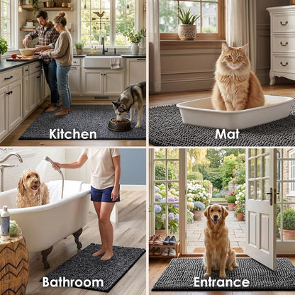 60X24In.Super Absorbent Dog Door Mat for Muddy Paws Entryway Rug