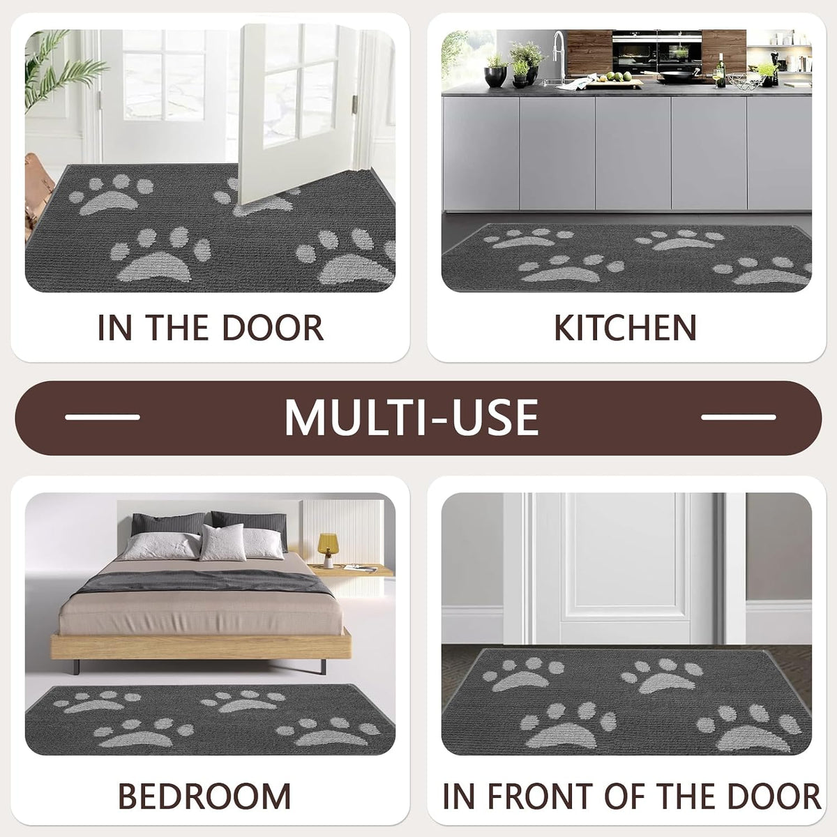 Dog Door Mat for Muddy Paws, 59" X 35" Non-Slip Absorbent Muddy Mats