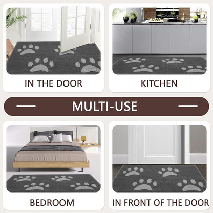 Dog Door Mat for Muddy Paws, 59" X 35" Non-Slip Absorbent Muddy Mats