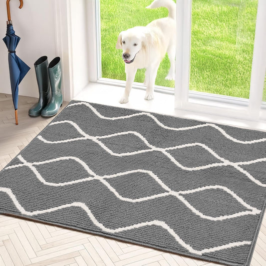 Muddy Mats for Dogs Rugs Muddy Paws Door Mat for Indoor-32 X20 Grey
