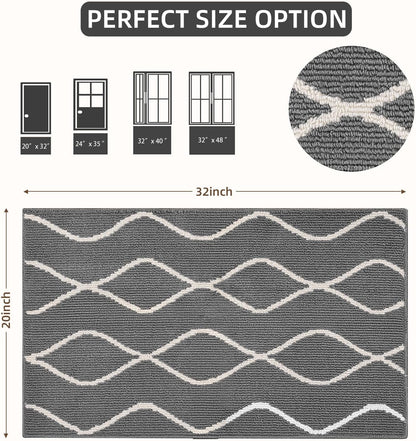 Muddy Mats for Dogs Rugs Muddy Paws Door Mat for Indoor-32 X20 Grey