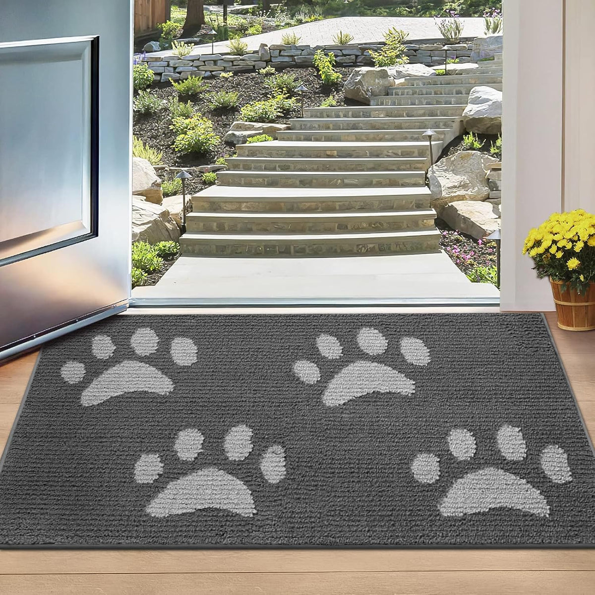 Dog Door Mat for Muddy Paws, 59" X 35" Non-Slip Absorbent Muddy Mats