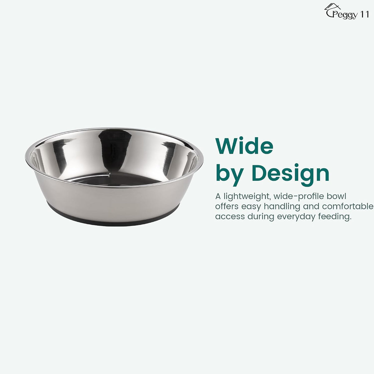 Lightweight Stainless Steel Pet Bowls, 3-Cup Capacity Each, Set of 2