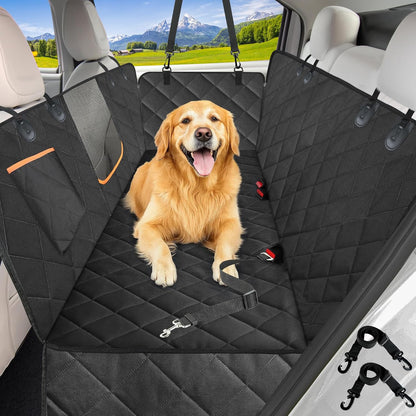Premium Waterproof Dog Car Seat Cover for Back Seat - Hammock Style for Cars and SUVs