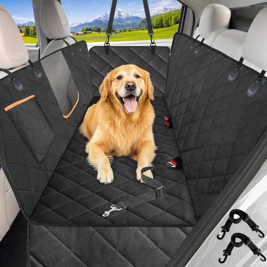 Premium Waterproof Dog Car Seat Cover for Back Seat - Hammock Style for Cars and SUVs