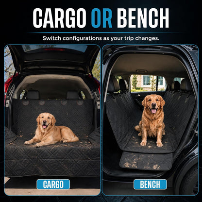 Bulldogology Dog Car Seat Cover for Back Seat 58"X56" Waterproof Pet Seat Cover SUV - Seat Cover for Dogs - Back Seat Protector - Dog Hammock for Car, Seat Cover for Truck (Large)